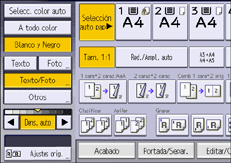 Ilustración de la pantalla del panel de mandos