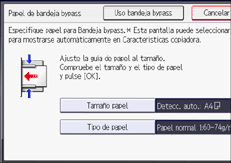 Ilustración de la pantalla del panel de mandos