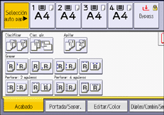 Ilustración de la pantalla del panel de mandos