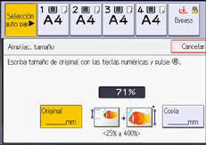 Ilustración de la pantalla del panel de mandos