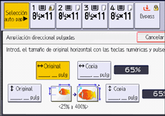 Ilustración de la pantalla del panel de mandos