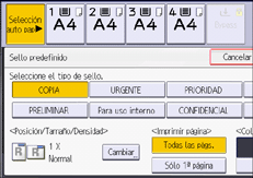 Ilustración de la pantalla del panel de mandos