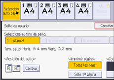 Ilustración de la pantalla del panel de mandos