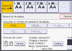 Ilustración de la pantalla del panel de mandos