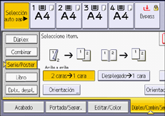 Ilustración de la pantalla del panel de mandos