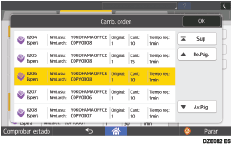 Ilustración de la pantalla del panel de mandos