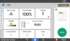 Pantalla del panel de operaciones