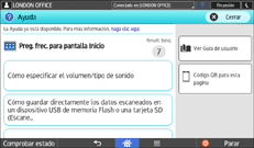 Pantalla del panel de operaciones