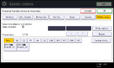 Ilustración de la pantalla del panel de mandos