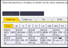 Ilustración de la pantalla del panel de mandos