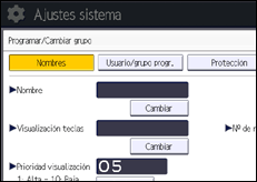 Ilustración de la pantalla del panel de mandos