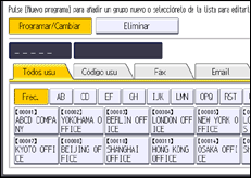 Ilustración de la pantalla del panel de mandos