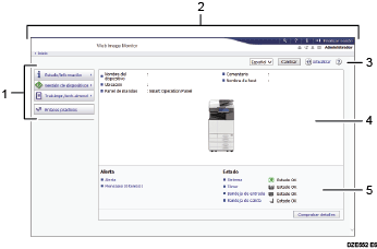 Ilustración de llamada numerada de ilustración de pantalla del explorador Web