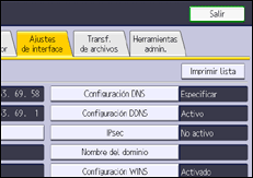 Ilustración de la pantalla del panel de mandos