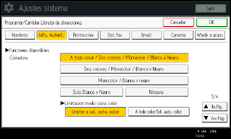 Ilustración de la pantalla del panel de mandos