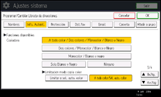 Ilustración de la pantalla del panel de mandos