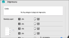 Ilustración de la pantalla del panel de mandos