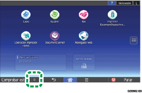 Ilustración de la pantalla del panel de mandos