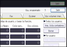 Ilustración de la pantalla del panel de mandos