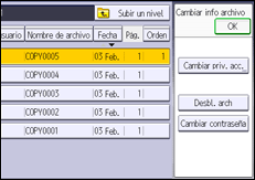 Ilustración de la pantalla del panel de mandos