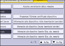 Ilustración de la pantalla del panel de mandos
