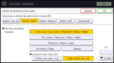 Ilustración de la pantalla del panel de mandos
