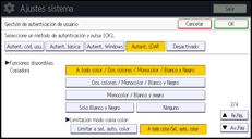 Ilustración de la pantalla del panel de mandos
