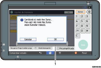Ilustración del panel de mandos, ilustración con llamadas numeradas
