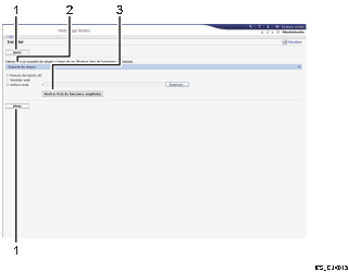Ilustración de llamada numerada de ilustración de pantalla del explorador Web