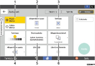 Käyttöpaneelin numeroitu näyttö