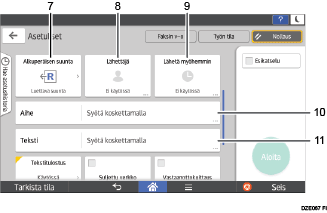 Käyttöpaneelin numeroitu näyttö