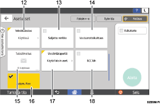Käyttöpaneelin numeroitu näyttö