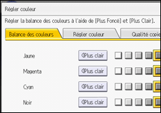 Illustration de l'écran du panneau de commande