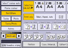 Illustration de l'écran du panneau de commande