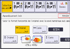 Illustration de l'écran du panneau de commande