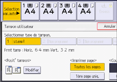 Illustration de l'écran du panneau de commande