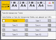 Illustration de l'écran du panneau de commande