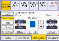 Illustration de l'écran du panneau de commande