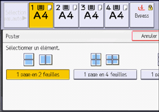 Illustration de l'écran du panneau de commande