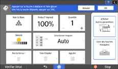 Écran du panneau de commande