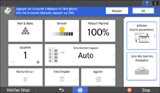 Écran du panneau de commande