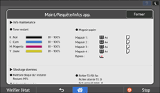 Illustration de l'écran du panneau de commande