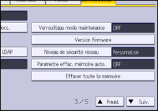 Illustration de l'écran du panneau de commande