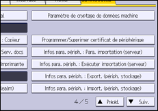 Illustration de l'écran du panneau de commande