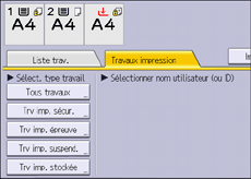Illustration de l'écran du panneau de commande