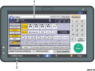 Illustration du panneau de commande avec numérotation