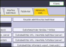 A kezelőpanel ismertetése