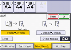 A kezelőpanel ismertetése
