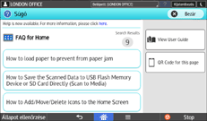Kezelőpanel képernyő