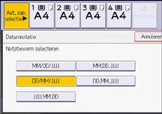 Afbeelding van bedieningspaneel